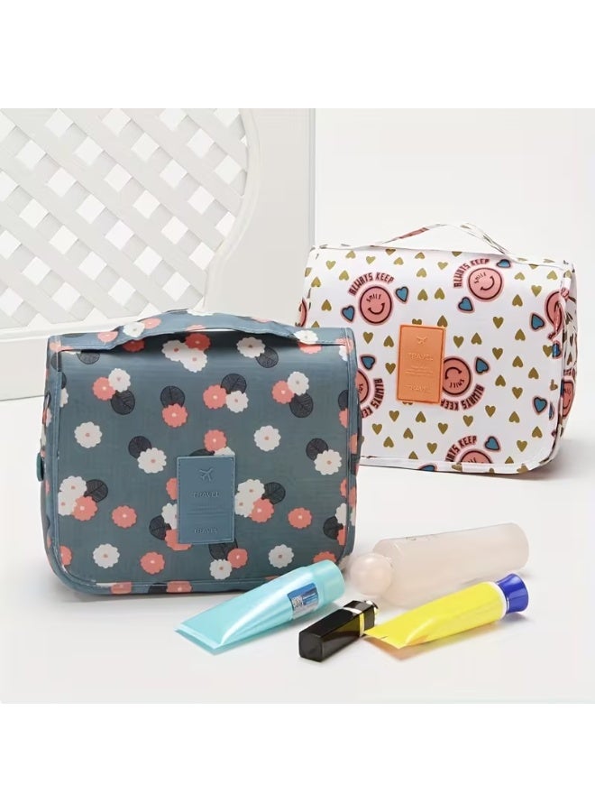 شنطة مكياج وتعليق للسفر متعددة الجيوب – خامة مقاومة للماء – منظم أدوات تجميل بحامل تعليق – سعة كبيرة وقابلة للطي - Image 3